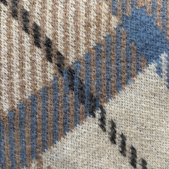 Max Studio Layered Knit Sweater in Brown and Blue - Picture 3 of 4